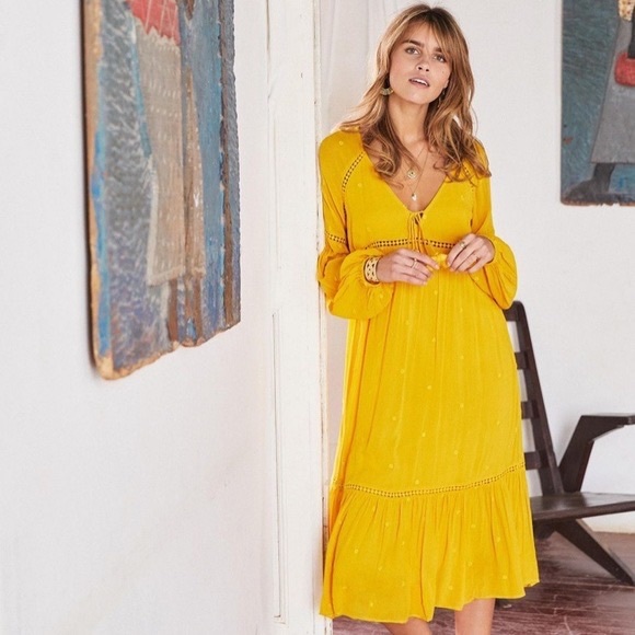 Sézane alana dress size 40 color saffron - Picture 2 of 10